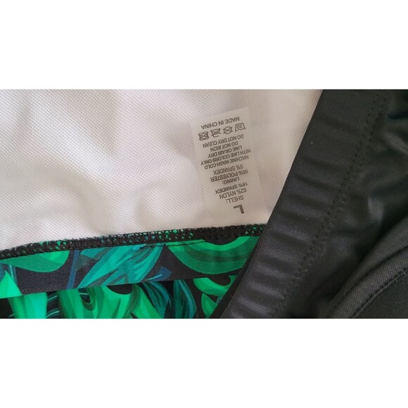 Leaf Print High Waisted Dark Green Bikini Sets Sz L - Picture 5 of 5